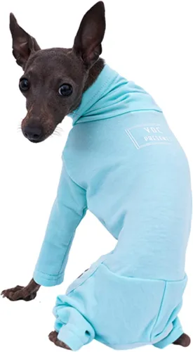 Vista 5 de Greyhound Clothes - Mameluco básico de algodón suave con cuello alto para perro, sudadera de manga larga, pijama elástica para perro italiano