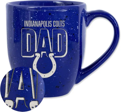 Vista 40 de Rico Industries NFL Football #1 Dad 16 oz Team Color Laser Engraved Ceramic Coffee Mug