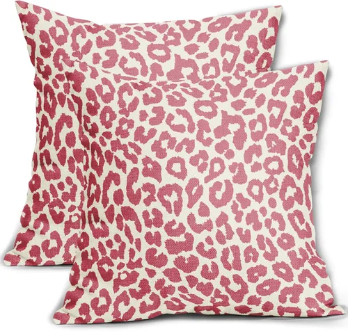 Vista 19 de Juego de 2 fundas de almohada con estampado de leopardo negro de 16 x 16 pulgadas, diseño de animal de guepardo, chinoiserie, fundas de almohada