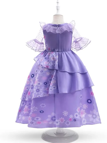 Vista 3 de keaiyouhuo Disfraz de Mirabel 3T-12T para cosplay disfraz de Isabela Luisa Dolores tía Pepa vestido Madrigal para la familia Halloween