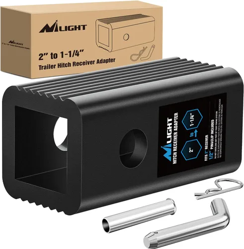 Vista 24 de Nilight Adaptador extensor de receptor de enganche de remolque, reductor de adaptador de enganche de 1-1/4 a 2 pulgadas, convertidor de manguito
