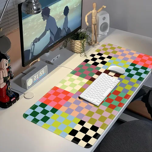 Vista 6 de iCasso Tapete de escritorio, bonita funda de escritorio para mujer, 35.4 x 1-Colorido a cuadros