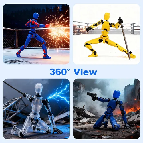 Vista 5 de Juego de Figuras de Acción T13 – (Ensambladas) Figura de Acción Impresa en 3D, Figura de Acción Titan 13, Muñeco Móvil Multiarticulado 13, Figura