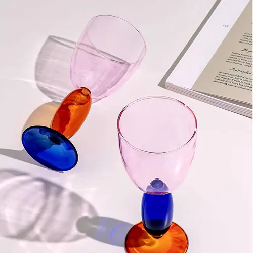 Vista 4 de Flylin Copas de vino creativas, copa de vino tinto de 13.5 onzas, copa de vino colorida, copa de vino de cóctel, copa de jugo para fiesta, cena