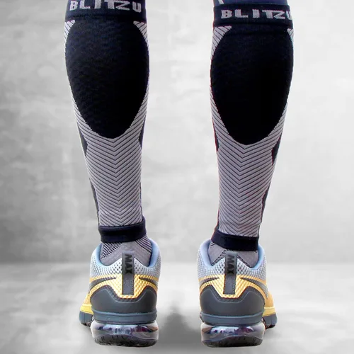 Vista 9 de Calcetines de compresión para la pantorrilla de hombres y mujeres Estos calcetines de compresión no cubren los pies. Sirven para tratar los dolores