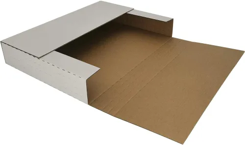 Vista 12 de ROTCH Paquete de 50 sobres corrugados fáciles de plegar de 7.5 x 5.5 x 2 pulgadas, cajas de cartón pequeñas de altura versátil, color blanco