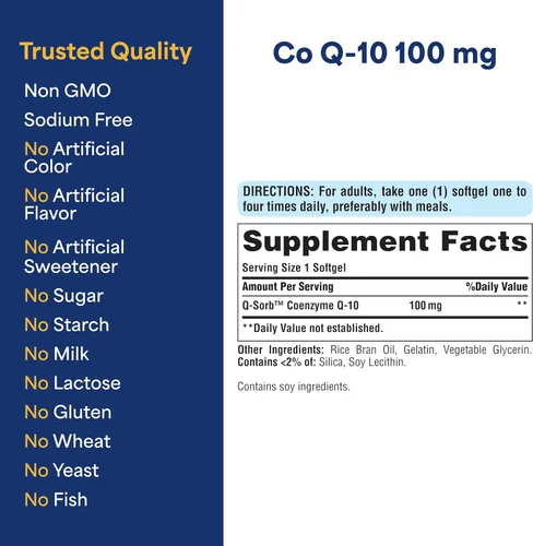 Vista 6 de Puritan's Pride Q-SORB Co Q-10 240 cápsulas blandas de alivio rápido de 0.0035 oz