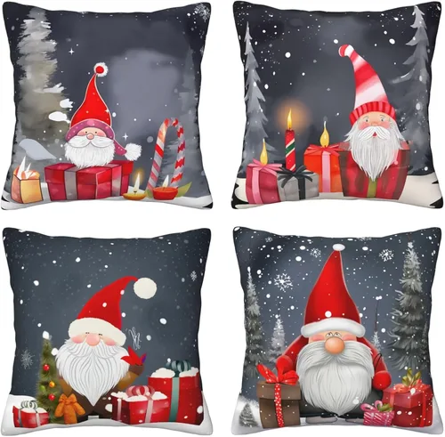 Vista 22 de Ouqiuwa Juego de 4 fundas de almohada coloridas con diseño de pájaros de 12 x 12 pulgadas, cuadradas, decorativas, con hojas de arce otoñales