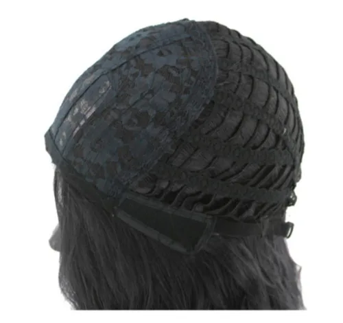 Vista 4 de Unisex Short Black Curly Wig, Layered Multifunctional Cosplay Halloween Wig