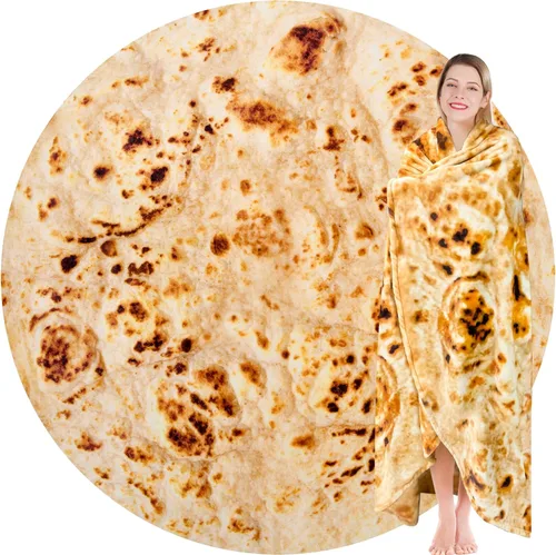 Vista 10 de Jorbest Manta de Tortilla de Burrito para Regalo de Cumpleaños para Mujeres, Hombres, Adolescentes, Niños y Niñas, Manta de Comida de Tortilla