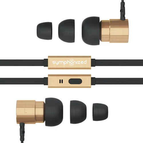 Vista 3 de Symphonized Auriculares de metal con cable con micrófono, auriculares intrauditivos con control remoto para computadora, computadora portátil