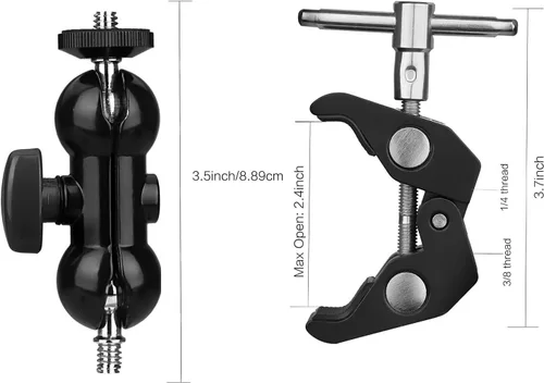 Vista 3 de Clip de micrófono, soporte de abrazadera de micrófono compatible con Shure sm58 sm48 sm81 sm57 Mic, MV5, MV51, PGA52, Sennheiser E835, E945 E935