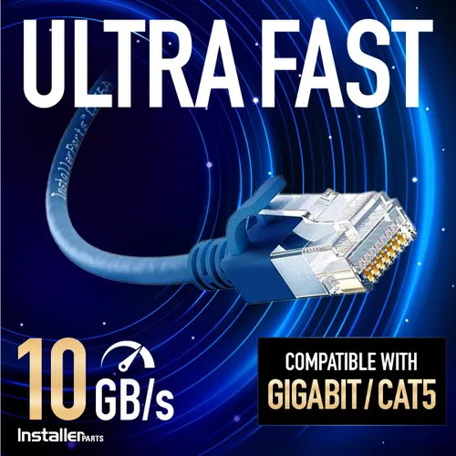Vista 3 de Cable Ethernet CAT6A Slim Cable UTP Booted 0.5 pies - Negro - Serie profesional - 10Gigabit/Sec Network/Cable de Internet de alta velocidad, 550MHZ