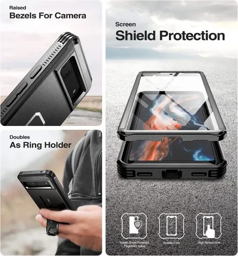 Vista 7 de Dexnor Funda de cuerpo completo para Google Pixel 6A, [protector de pantalla y soporte integrados] resistente protección de grado militar a prueba