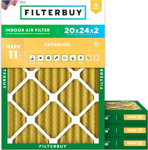 Vista 68 de Filterbuy Filtro de Aire 12x12x1 pulgadas MERV 11 Defensa Superior contra Mascotas y Alergias (Paquete de 4), Filtros de Reemplazo Electrostáticos