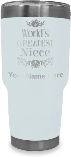 Vista 13 de LaserGram Vaso aislado al vacío de 20 onzas, con grabado personalizado incluido (negro)