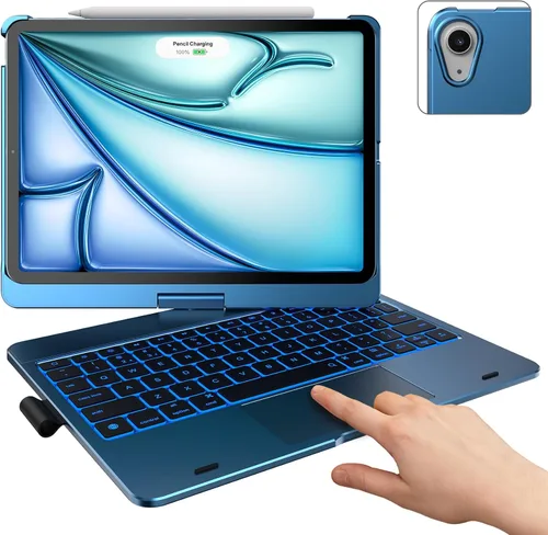 Vista 9 de typecase Funda con teclado táctil con trackpad para iPad Air de 11 pulgadas (M3 2025 / M2 2024) 2024: rotación de 360° - retroiluminación de 11
