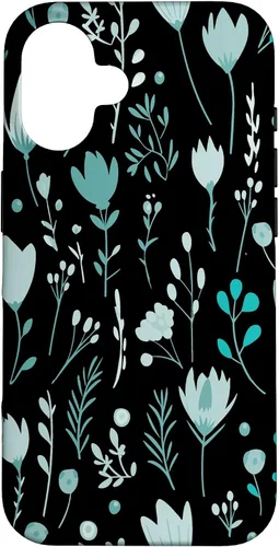 Vista 32 de Teal Floral Flowers Wildflowers Garden Botanical Love Case for iPhone 17