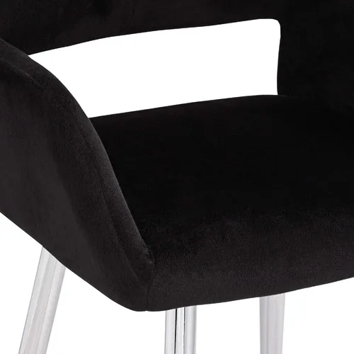 Vista 5 de 55 Downing Street Silla de comedor moderna de tela negra Martin