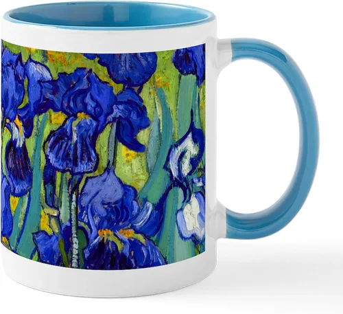 Vista 5 de CafePress Irises By Vincent Van Gogh Taza de café de cerámica de 11 oz (11.0 fl oz)