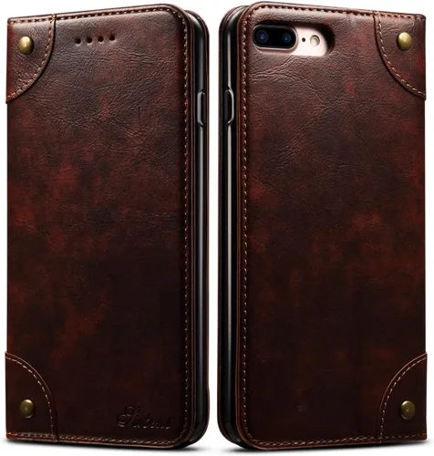 Vista 9 de Sinianl Funda de cuero tipo cartera con tapa de material TPU para iPhone Xs Max/XR/XS/X/8/8 Plus/7/7 Plus/6/6 Plus, Negro