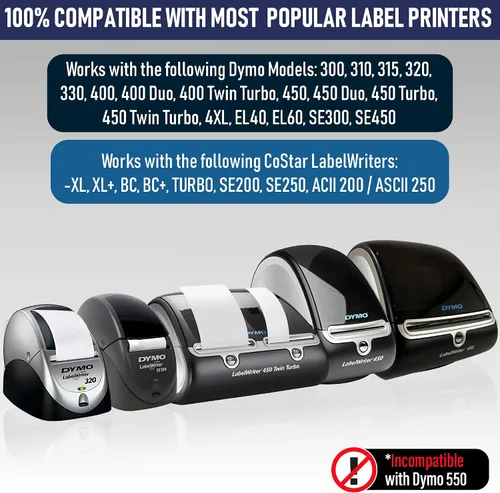 Vista 3 de Dasher Products Etiquetas de dirección compatibles con Dymo 30252 – 1-1/8 pulgadas x 3-1/2 pulgadas, 12 rollos de 350 etiquetas, autoadhesivas