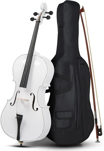 Vista 11 de Ktaxon Violonchelo 3/4, juego de violonchelo acústico para principiantes con bolsa portátil, arco, colofonia, puente, instrumentos musicales de Negro
