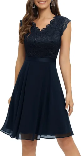 Vista 17 de Dressystar - Vestido de dama de honor, sin mangas, con cuello en V, para fiesta de boda
