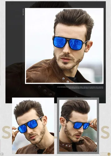 Vista 2 de Gafas de sol polarizadas estilo aviador retro caliente para hombre