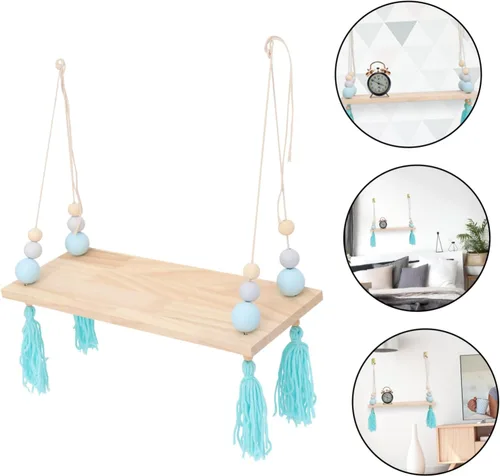 Vista 4 de ARTIBETTER Soportes de esquina para plantas colgantes, decoración de pared, bonita decoración de habitación, estante rústico para dormitorio