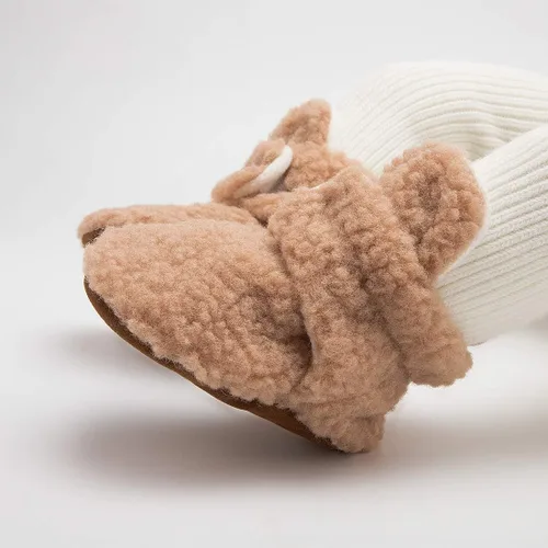 Vista 3 de HsdsBebe Unisex Newborn Baby Cotton Booties Non-Slip Sole for Toddler Boys Girls Infant Winter Warm Fleece Cozy Socks Shoes