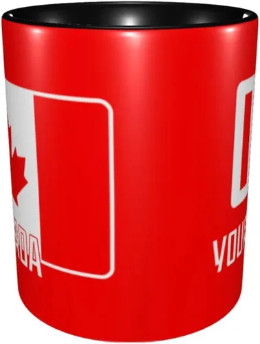 Vista 2 de Taza de café personalizada de Canadá diseñada y fabricada en Estados Unidos, taza de fútbol de cerámica personalizada de la Copa Nacional, añade tu