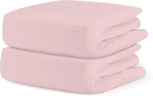 Vista 17 de Newton Baby Sábana bajera ajustable de doble capa para cuna (paquete de 2), ultra transpirable y suave, gasa orgánica, se adapta a todas las cunas