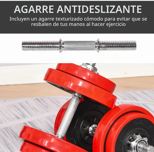 Vista 5 de Soozier Adjustable Dumbbell Set Convertible to Barbell