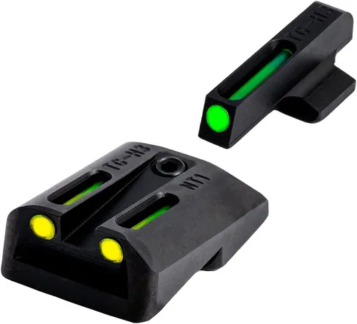 Vista 5 de Truglo TFO Tritio y mira de pistola de fibra óptica Juego de mira nocturna delantera y trasera compacta duradera de alta visibilidad, compatible