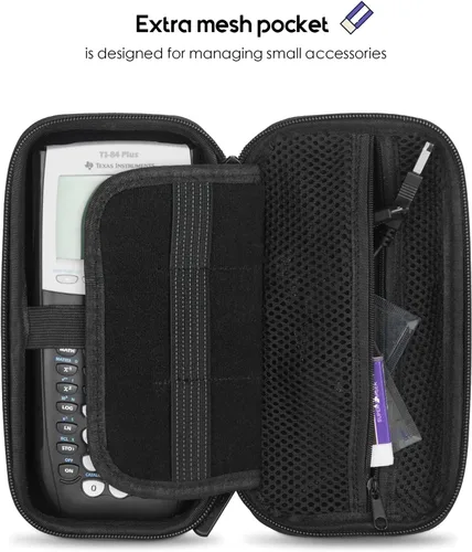 Vista 4 de ProCase Estuche rígido de EVA para Texas Instruments Ti-84 Plus CE, caja de transporte de almacenamiento de viaje duradera bolsa protectora