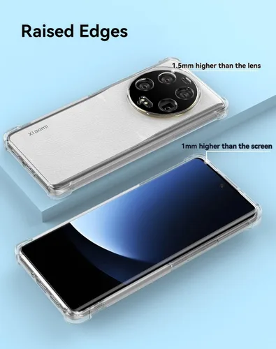 Vista 6 de USTIYA Funda para Mi Xiaomi 13 Ultra Clear TPU Cuatro Esquinas Cubierta Protectora Transparente Suave