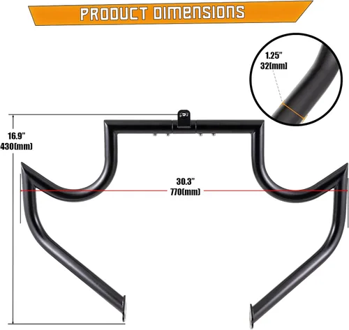 Vista 5 de Kinglemc Barra de Choque para Motor Guarda de Carretera para Harley Davidson Touring Road Glide Road King Street Glide Electra Glide CVO y Modelos