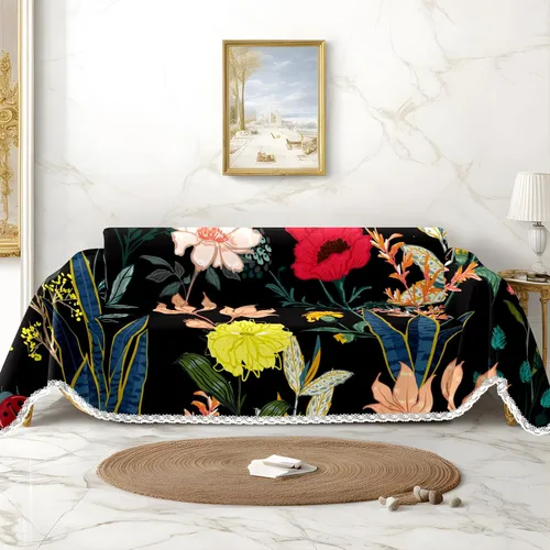 Vista 8 de Funda de sofá con estampado floral, fundas de sofá para sillón, funda resistente a las manchas, protector universal de muebles