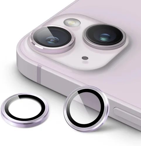 Vista 9 de JETech Protector de lente de cámara para iPhone 14 de 6.1 pulgadas y iPhone 14 Plus de 6.7 pulgadas, cubierta de anillo individual de metal de Azul