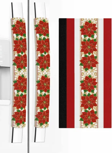 Vista 10 de Juego de 2 fundas de arpillera otoñal para manijas de puerta de refrigerador, para lavavajillas, microondas, horno, nevera, estufa