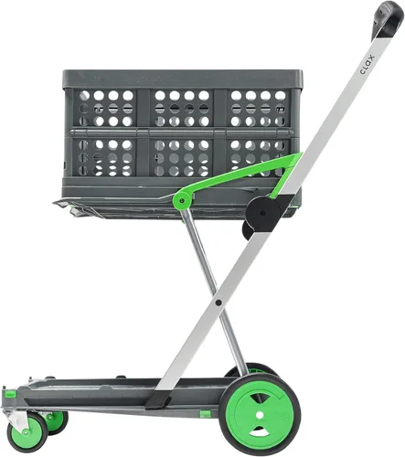 Vista 11 de CLAX, Carros plegables funcionales multifuncionales, carrito plegable móvil, carrito de compras con caja de almacenamiento (negro)