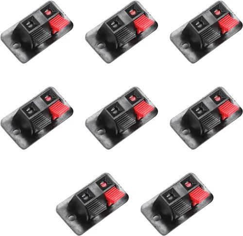 Vista 25 de Fielect 16 unids WP2-3 Clip de conexión de resorte de altavoz Terminales de 2 vías Bloque de tira Abrazadera de unión Clip de prueba Jack Socket