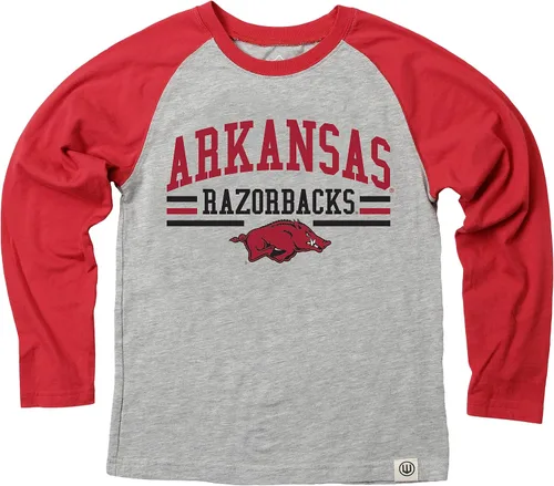 Vista 20 de Wes and Willy NCAA playera raglán de manga larga para niños