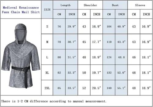 Vista 5 de Conjunto de túnica renacentista de imitación con cadena, coif medieval de caballero y cruzado
