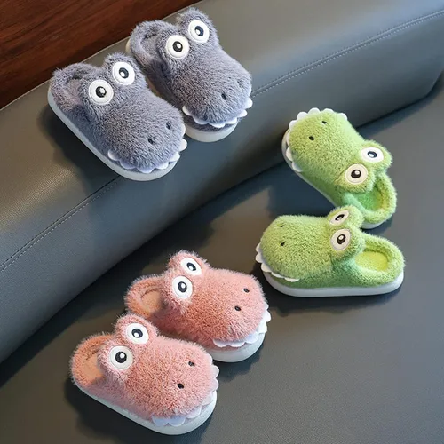 Vista 2 de Size 9 Girls Slippers Girls Boys Home Slippers Warm House Slippers for Toddler Lined Dolphin Girl Sandals
