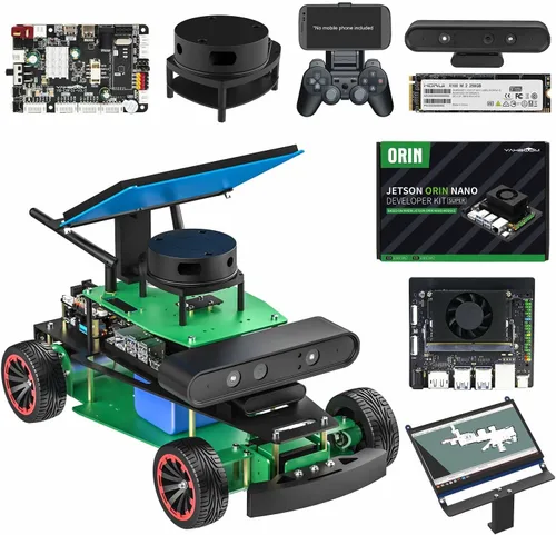 Vista 14 de Yahboom ROS2 Python Programación Robot Car con Jetson Nano Robot AI Voice Module, pantalla de 7 pulgadas, compatible con navegación SLAM Mapping Ult
