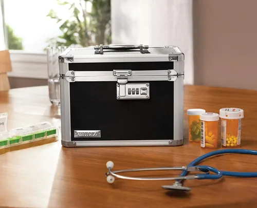 Vista 2 de Vaultz Cajas de seguridad seguras – Caja de seguridad segura con combinación, almacenamiento para documentos, objetos de valor, medicamentos