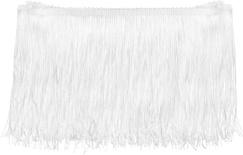 Vista 24 de Uxcell 10 yardas y 4 pulgadas beige con flecos de cadeneta - poliéster, estilo bohemio para múltiples ocasiones