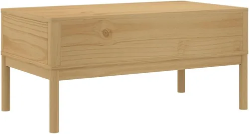 Vista 7 de Mesa de centro de cera floro marrón 39 x 21.9 x 17.7 pulgadas, madera de pino maciza, mesas auxiliares mesa de centro para sala de estar, balcón